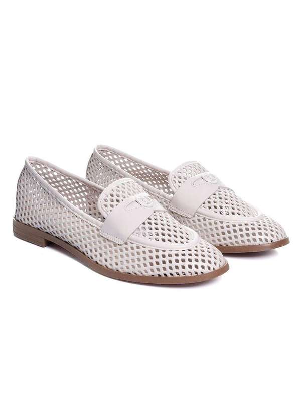 Giulia Domna - Mocassim Feminino Giulia Domna Couro Off White Bege 3