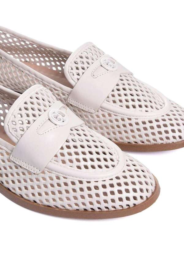 Giulia Domna - Mocassim Feminino Giulia Domna Couro Off White Bege 4