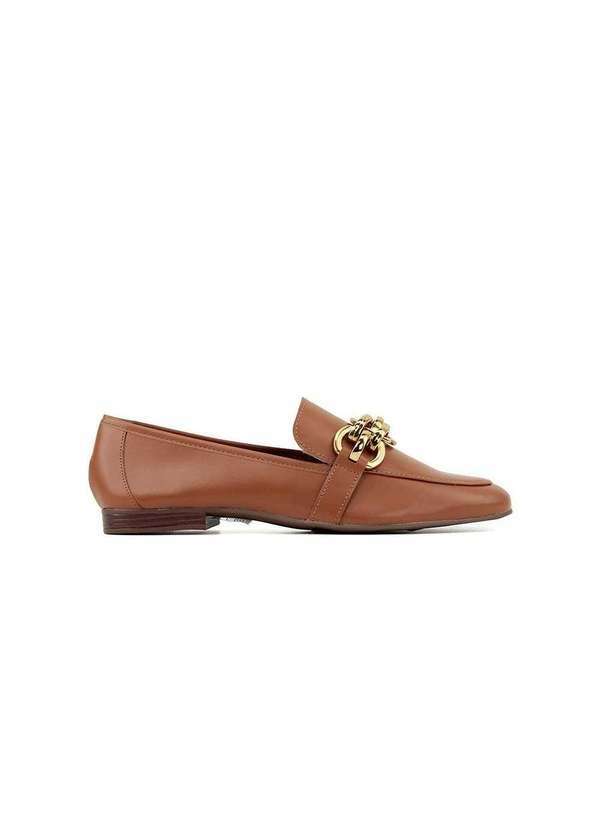 Loucos e Santos - Mocassim Loafer Loucos e Santos Detalhe Adereço Caramelo Amarelo