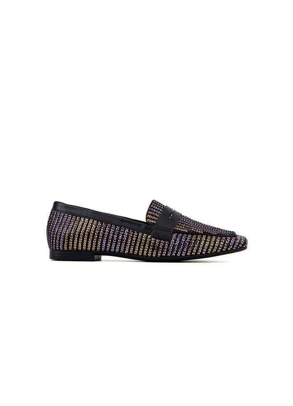 Pixolé - Mocassim Loafer Valentina Bico Quadrado Preto Preto