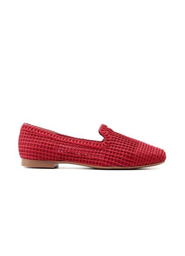 Pixolé - Mocassim Valentina Loafer Tramado 360145 Vermelho Vermelho