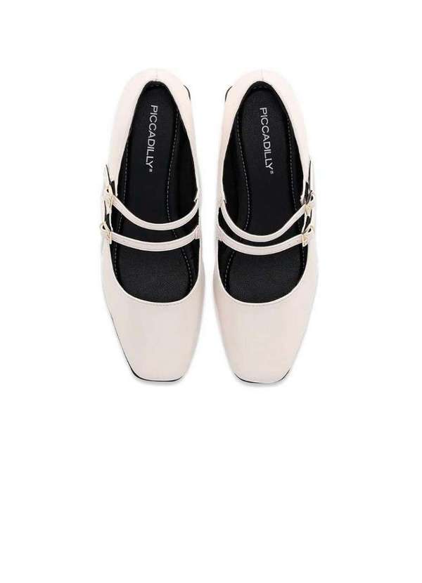 Piccadilly - Sapato Boneca Piccadilly Salto Médio 160081 Off White Bege 3