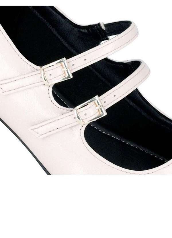 Piccadilly - Sapato Boneca Piccadilly Salto Médio 160081 Off White Bege 4