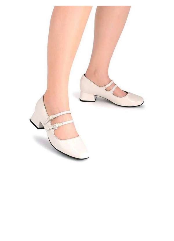 Piccadilly - Sapato Boneca Piccadilly Salto Médio 160081 Off White Bege 5