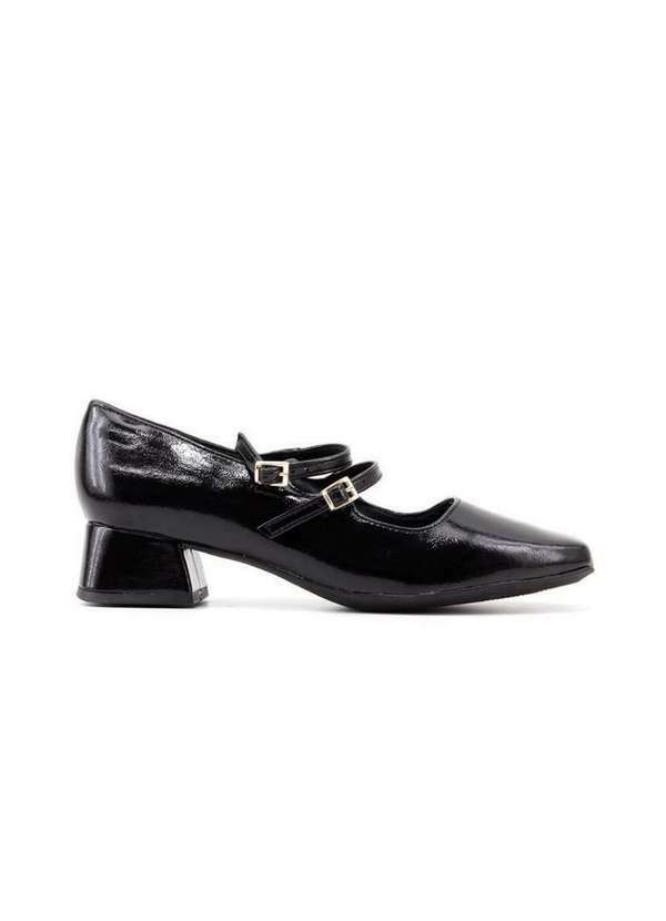 Piccadilly - Sapato Boneca Piccadilly Salto Médio 160081 Preto Preto