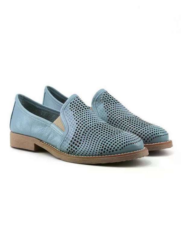 Orcade - Sapato Oxford Feminino Orcade Couro 84122 Azul Azul
