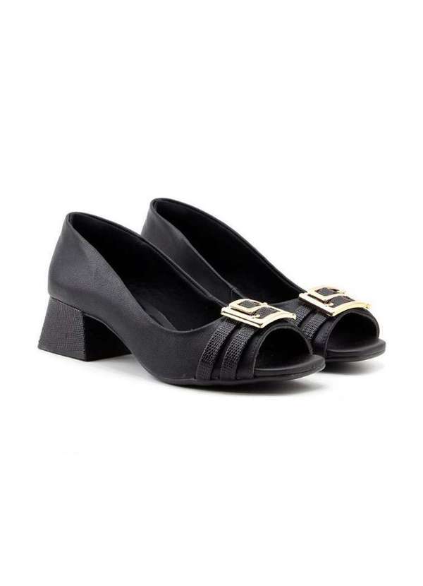 Bebecê - Sapato Peep Toe Bebecê T5267-336 Preto Preto 3