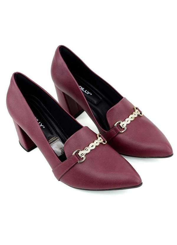 Piccadilly - Sapato Piccadilly Salto Alto Vinho Vermelho 4