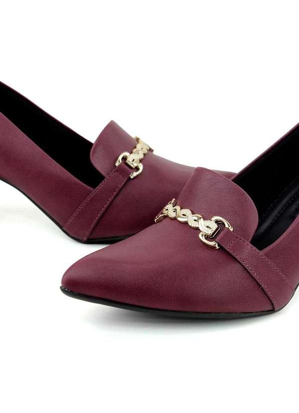 Piccadilly - Sapato Piccadilly Salto Alto Vinho Vermelho 5