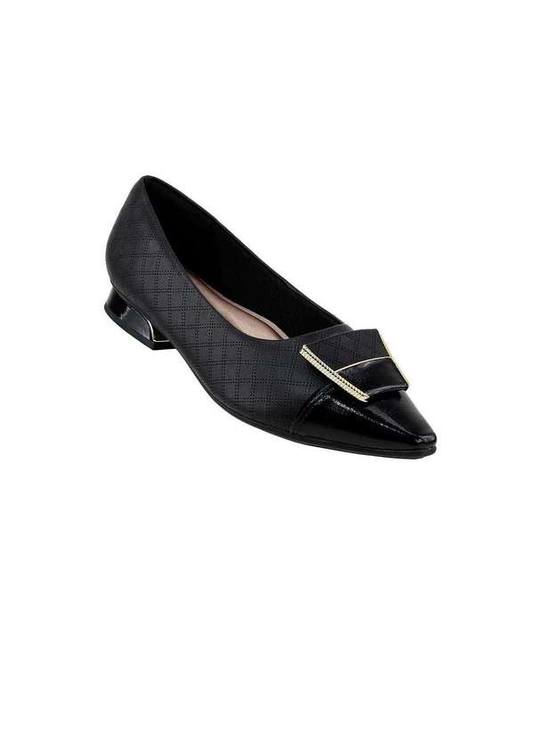 Piccadilly - Sapato Piccadilly Silvia Salto Baixo Preto Preto 2