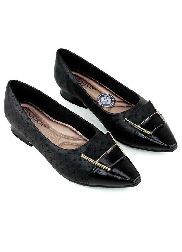 Piccadilly - Sapato Piccadilly Silvia Salto Baixo Preto Preto 4