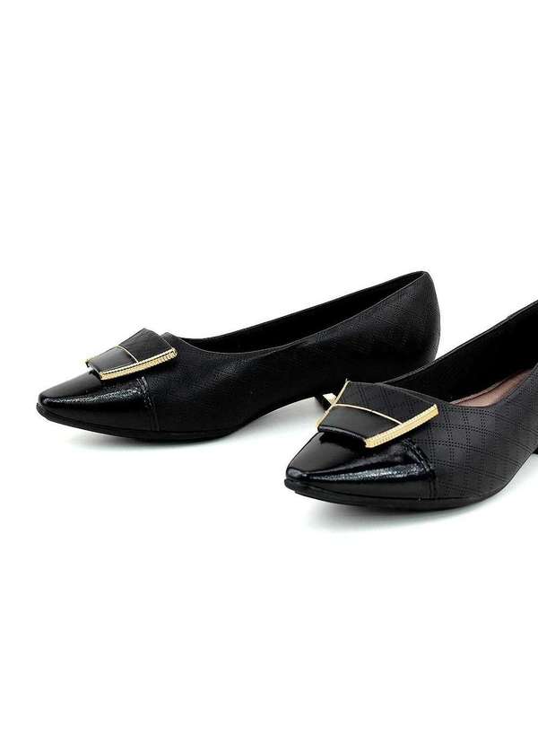 Piccadilly - Sapato Piccadilly Silvia Salto Baixo Preto Preto 5