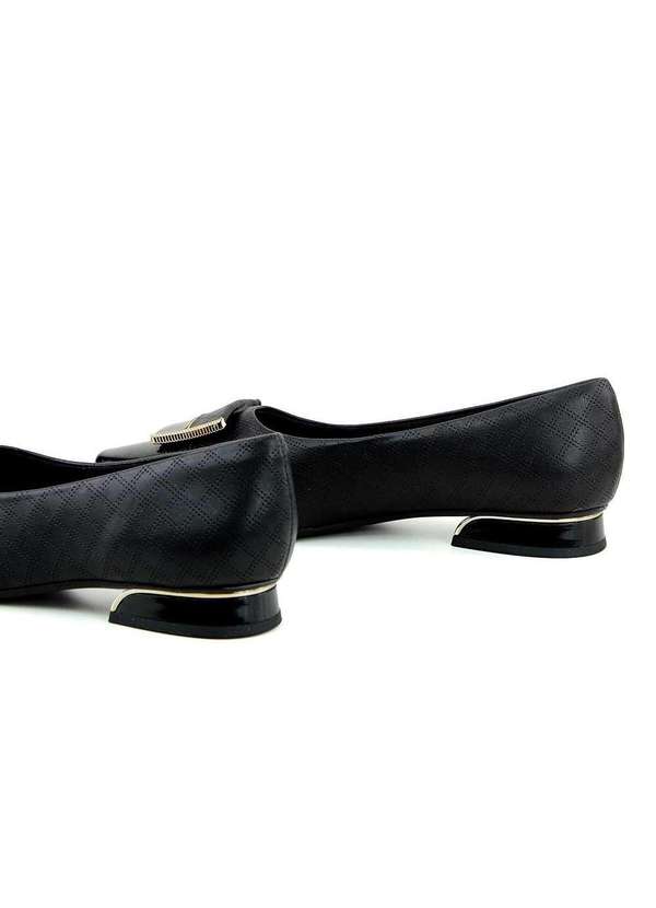 Piccadilly - Sapato Piccadilly Silvia Salto Baixo Preto Preto 6