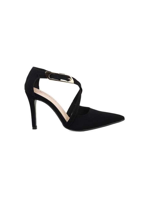 Bebecê - Sapato Scarpin Bebecê Fivela Elegance Preto Preto