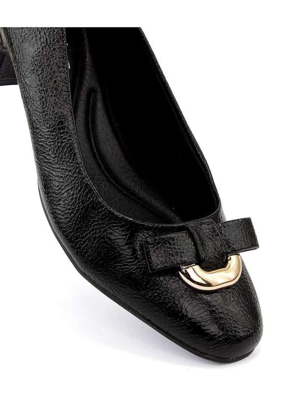 Comfortflex - Sapato Scarpin Comfortflex Salto Médio Preto Preto 2