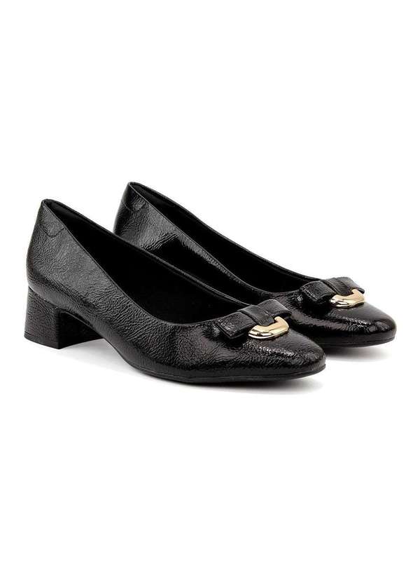Comfortflex - Sapato Scarpin Comfortflex Salto Médio Preto Preto 3
