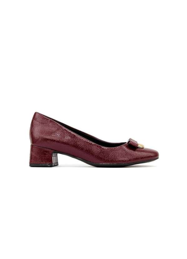 Comfortflex - Sapato Scarpin Comfortflex Salto Médio Vinho Vermelho