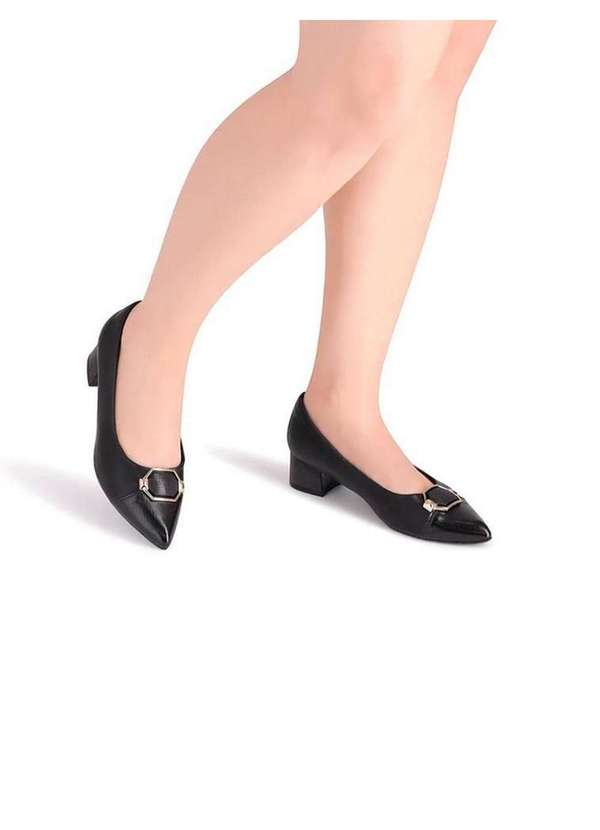 Sapato Scarpin Piccadilly Joanete 739051 Preto Preto Pixole