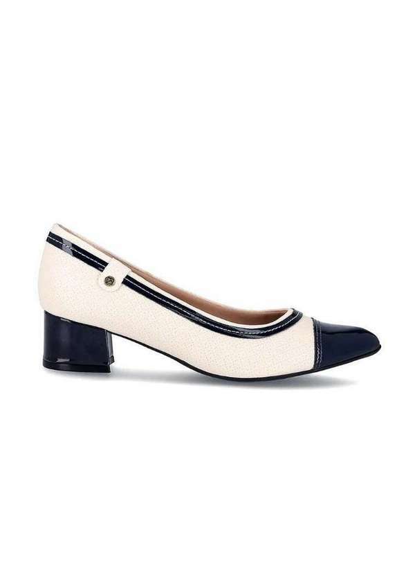 Piccadilly - Sapato Scarpin Piccadilly Salto Médio 739052 Off White Bege