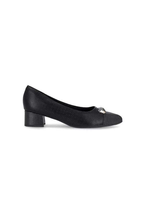 Piccadilly - Sapato Scarpin Piccadilly Salto Médio Preto Preto