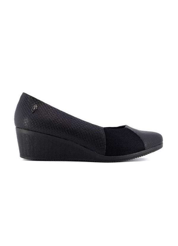 Usaflex - Sapato Scarpin Usaflex Plataforma Aa3813 Couro Preto Preto