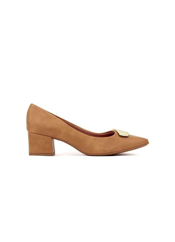 Vizzano - Sapato Scarpin Vizzano Salto Médio Areia Bege