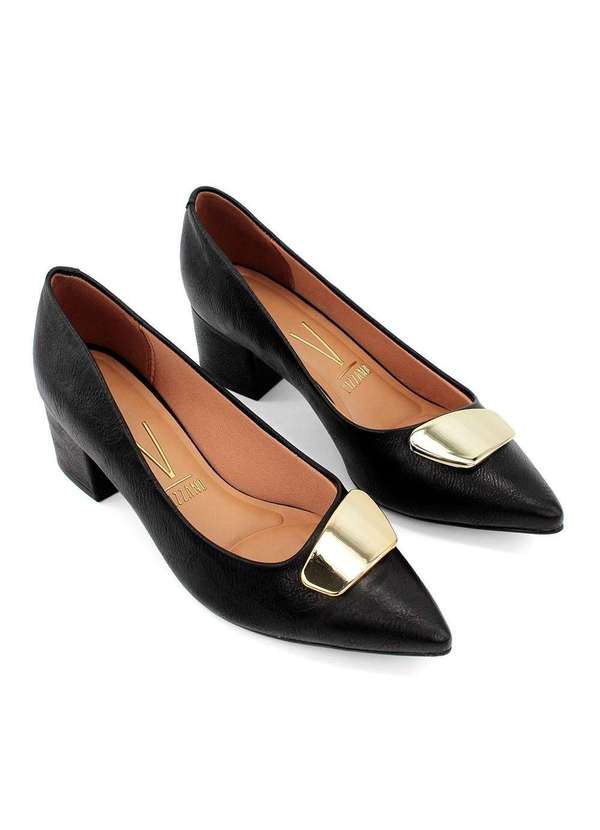 Vizzano - Sapato Scarpin Vizzano Salto Médio Preto Preto 3