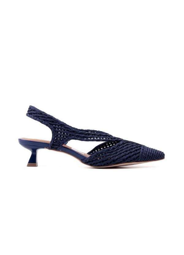 Pixolé - Sapato Slingback Valentina Kitten Heels 376014 Marinho Azul