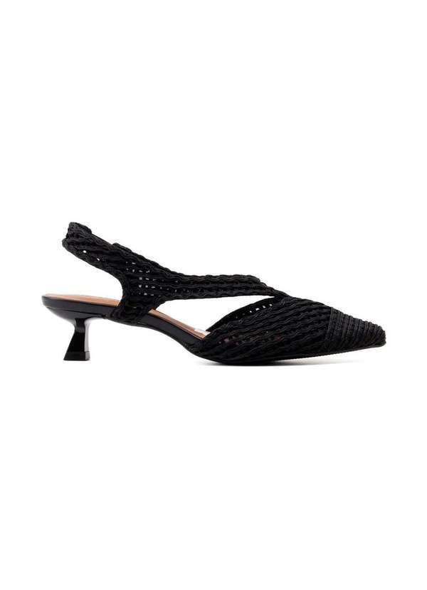 Pixolé - Sapato Slingback Valentina Kitten Heels 376014 Preto Preto