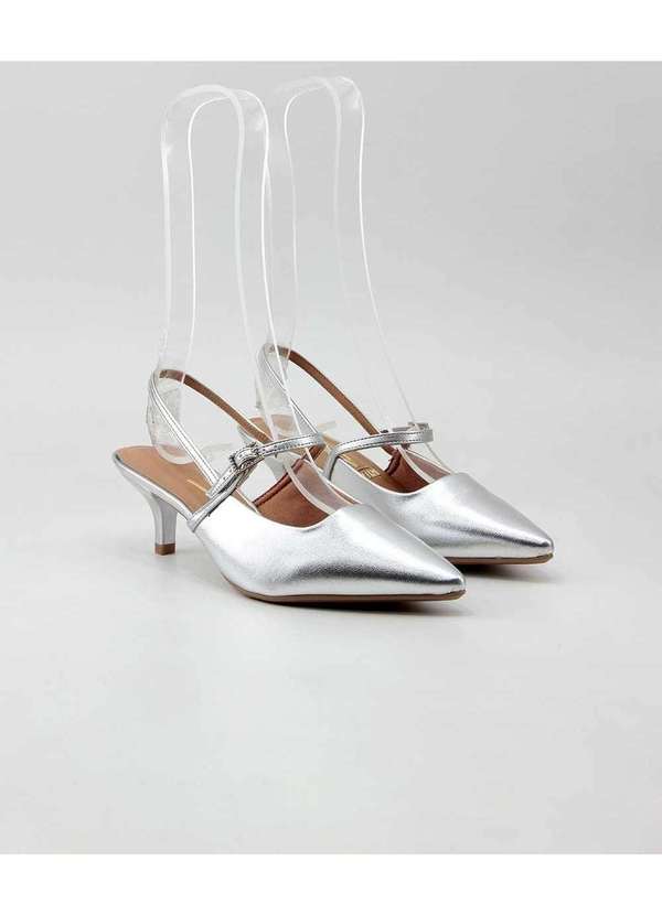 Vizzano - Sapato Slingback Vizzano Salto Baixo 1122-881 Prata Prata 3