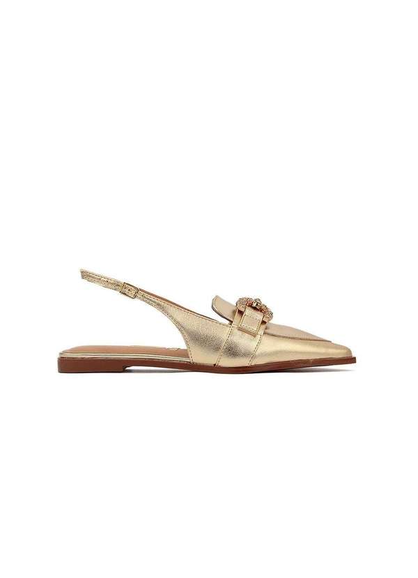 Vizzano - Sapato Slingback Vizzano Salto Baixo Dourado Dourado