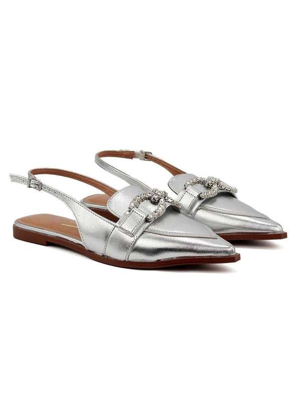 Vizzano - Sapato Slingback Vizzano Salto Baixo Prata Prata 6
