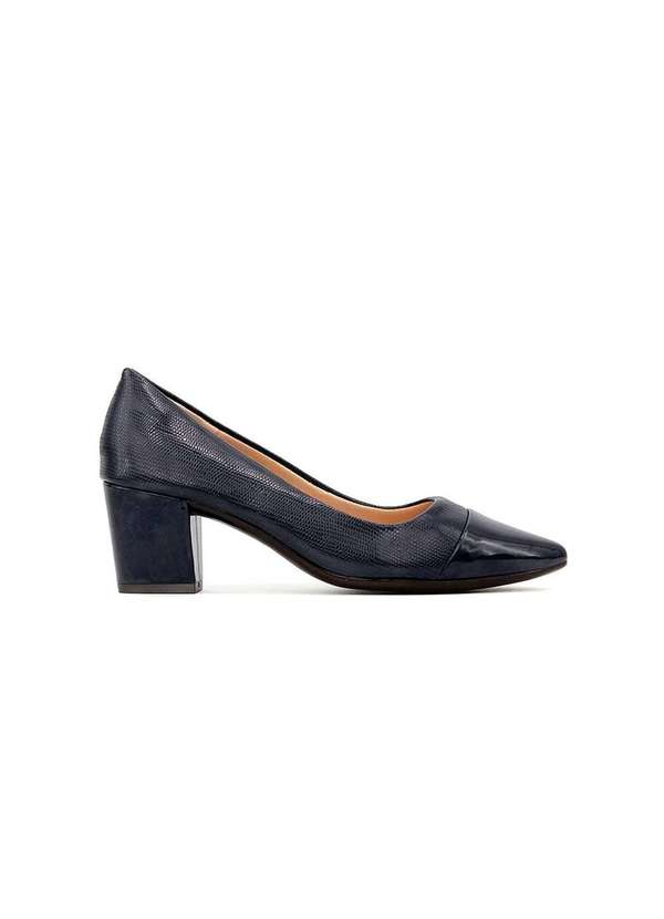 Light Gel - Scarpin Light Gel Bico Fino Salto Bloco Marinho Azul