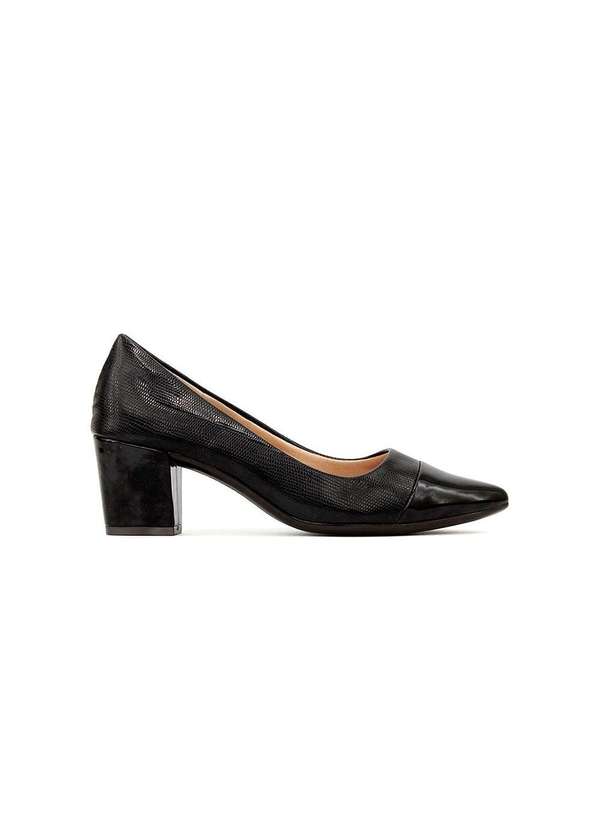 Light Gel - Scarpin Light Gel Bico Fino Salto Bloco Preto Preto