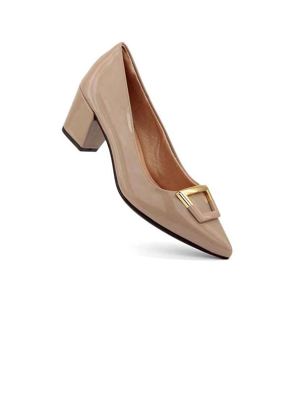 Light Gel - Scarpin Light Gel Bico Fino Salto Bloco Taupy Rosa 2