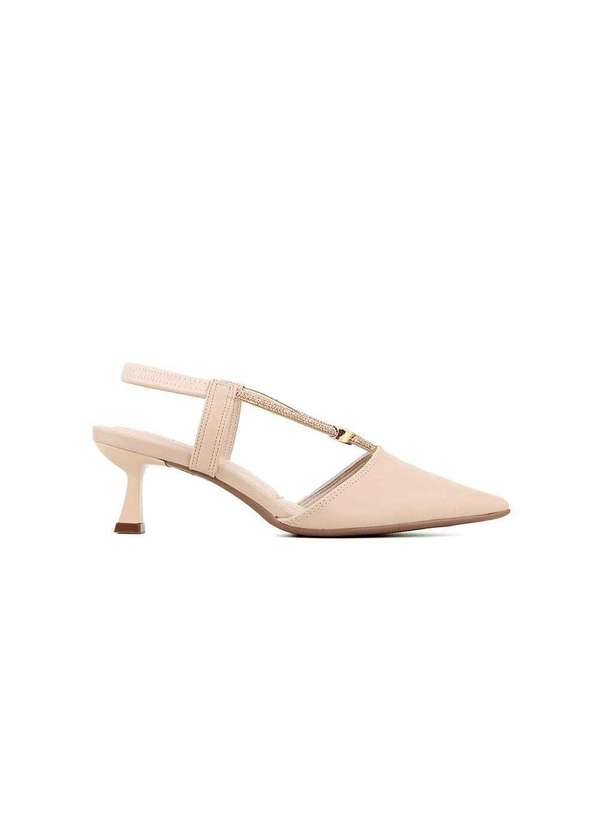 Bebecê - Scarpin Slingback Bebecê Salto Taça Detalhe Enfeite Nude Nude