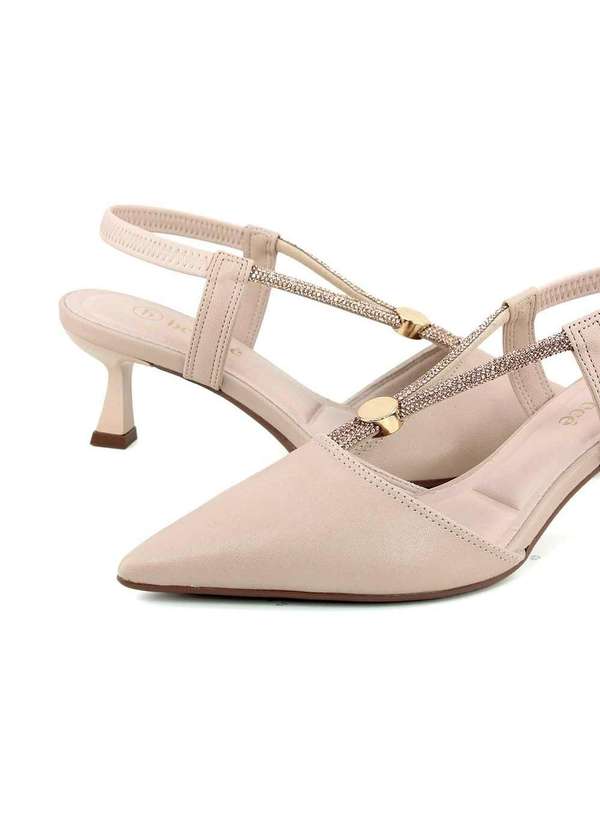 Bebecê - Scarpin Slingback Bebecê Salto Taça Detalhe Enfeite Nude Nude 4