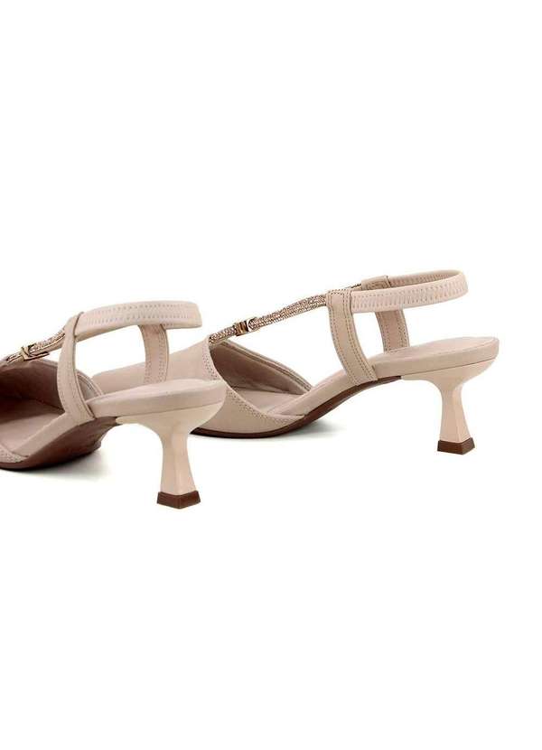 Bebecê - Scarpin Slingback Bebecê Salto Taça Detalhe Enfeite Nude Nude 5