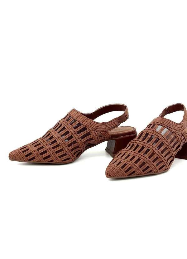 Pixolé - Scarpin Slingback Valentina Salto Baixo Caramelo Amarelo 4