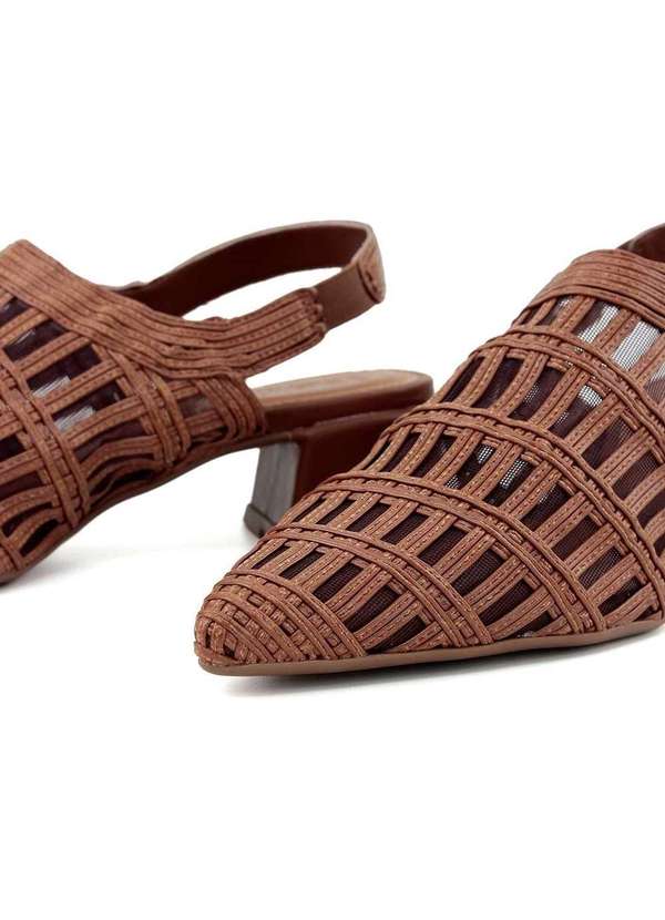 Pixolé - Scarpin Slingback Valentina Salto Baixo Caramelo Amarelo 5