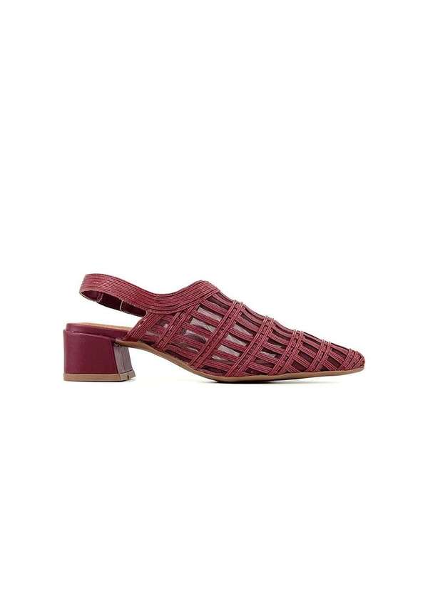 Pixolé - Scarpin Slingback Valentina Salto Baixo Vinho Vermelho
