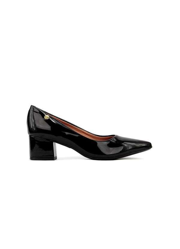 Vizzano - Scarpin Vizzano Salto Bloco Bico Fino Preto Preto