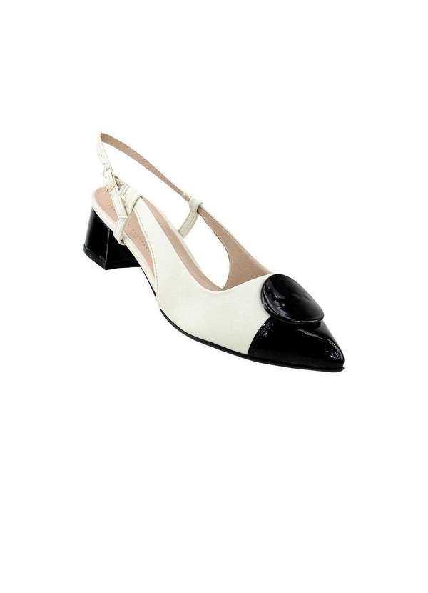 Piccadilly - Slingback Piccadilly Taci Salto Médio Off White Bege 2