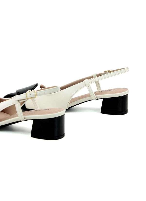 Piccadilly - Slingback Piccadilly Taci Salto Médio Off White Bege 6