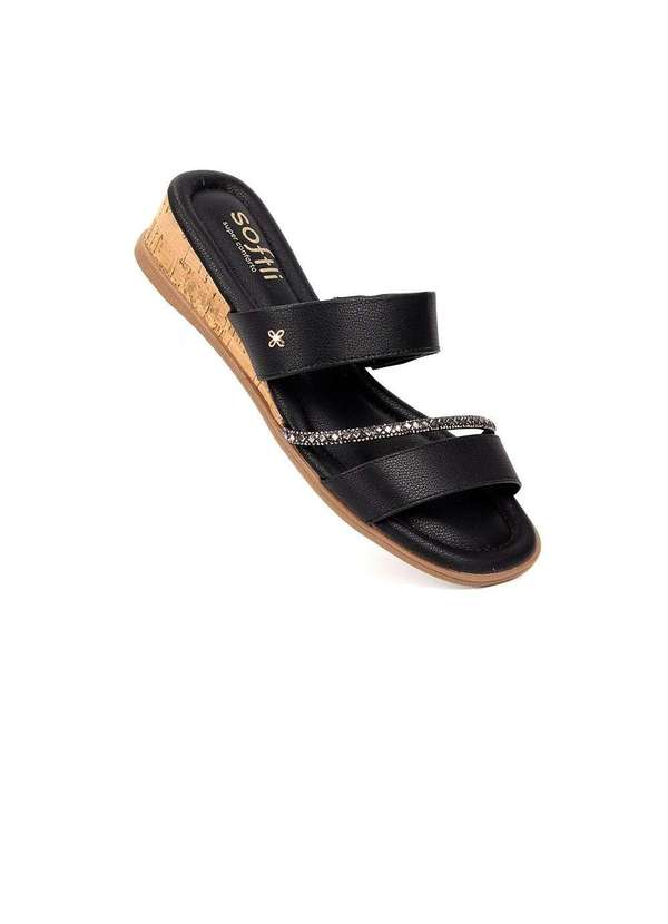 Pixolé - Tamanco Anabela Softli Preto Preto 2