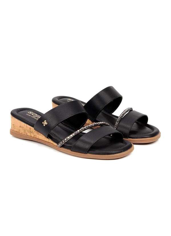 Pixolé - Tamanco Anabela Softli Preto Preto 3