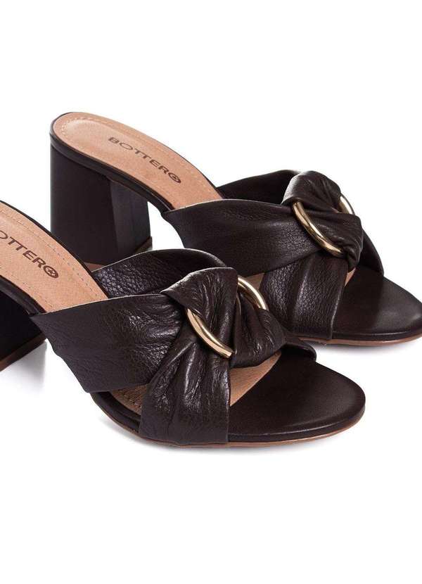 Bottero - Tamanco Bottero Salto Médio Couro Marrom Marrom 4