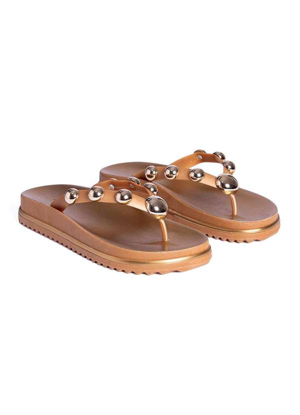 Pixolé - Tamanco Flat Pixolé Bronze Dourado 2