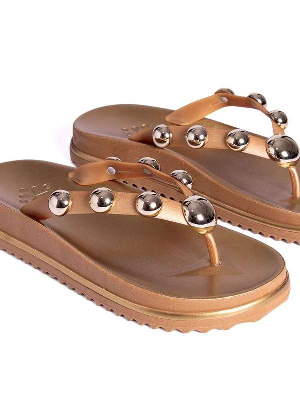 Pixolé - Tamanco Flat Pixolé Bronze Dourado 3