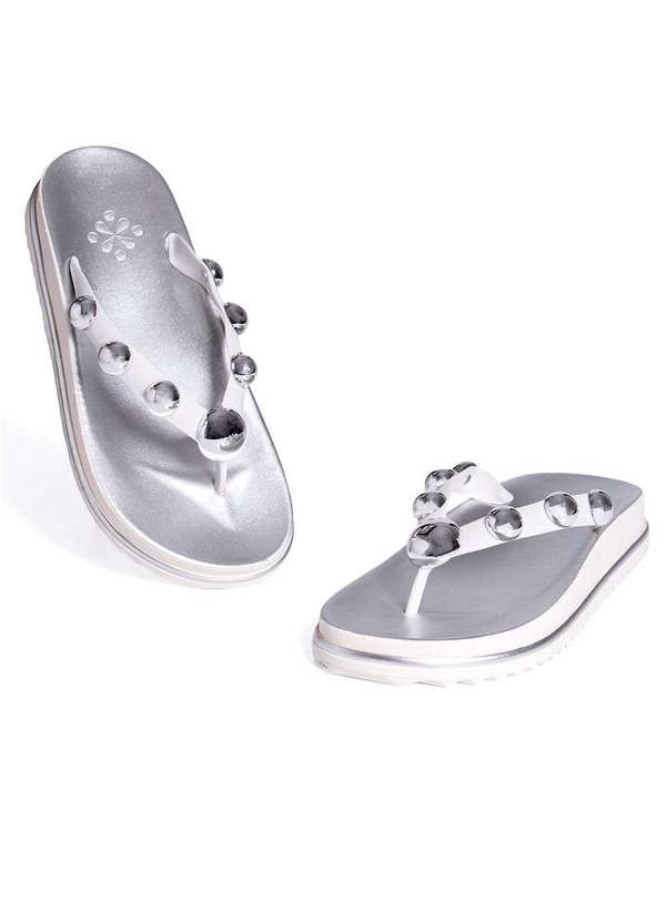 Pixolé - Tamanco Flat Pixolé Prata Prata 4